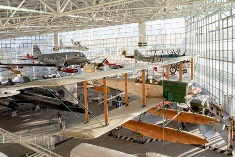 old fashioned aircraft in museum